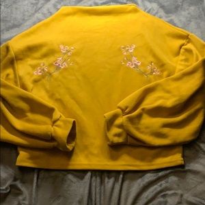 Yellow cherry blossom sweater